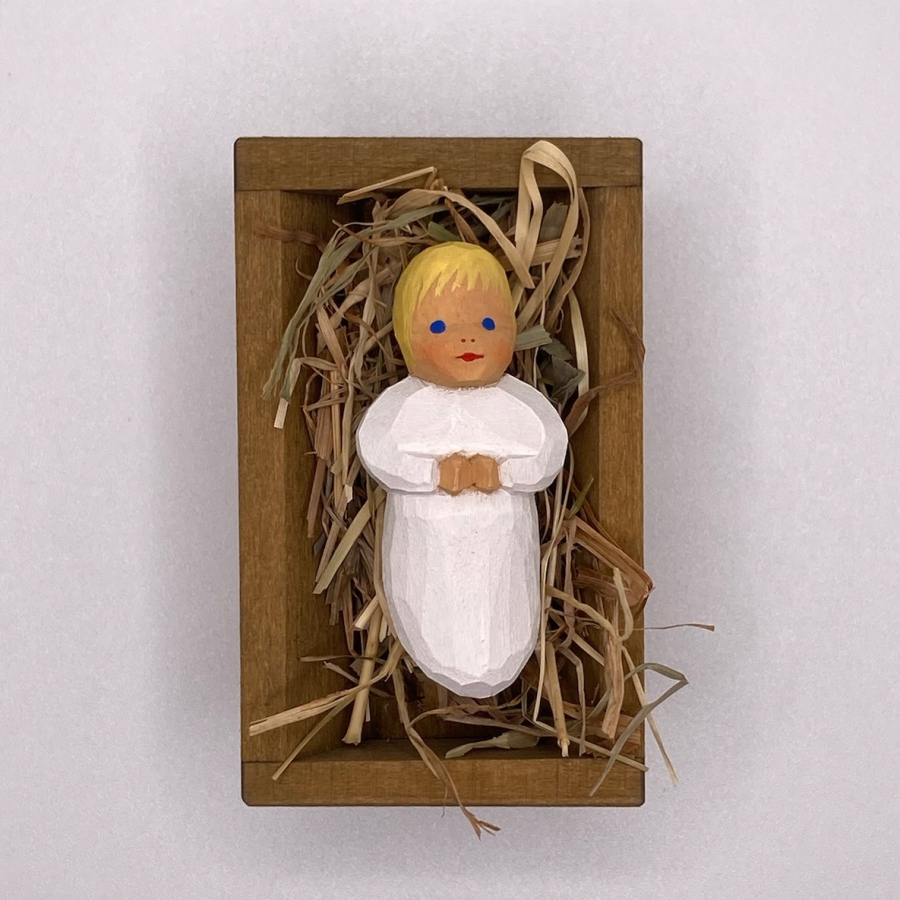 Christ Child in Manger, Two-piece, Blond Hair