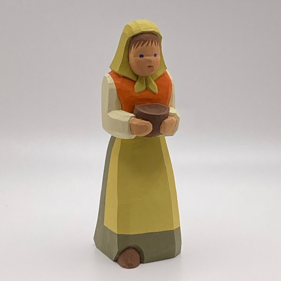 Shepherdess, with Bowl, Orange Vest 