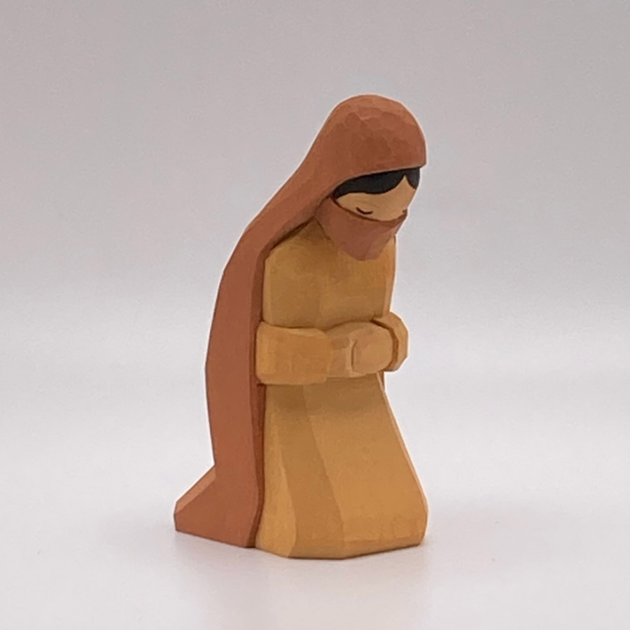 Bedouin Woman, Kneeling, Ochre Dress 